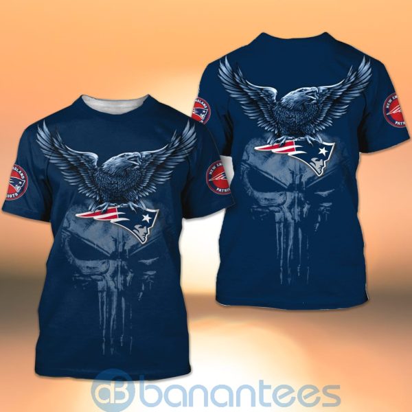 New England Patriots NFL Logo Eagle Skull 3D All Over Printed Shirt Product Photo