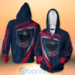 New England Patriots NFL Skull American Football Sporty Design 3D All Over Printed Shirt Product Photo