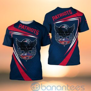New England Patriots NFL Skull American Football Sporty Design 3D All Over Printed Shirt Product Photo