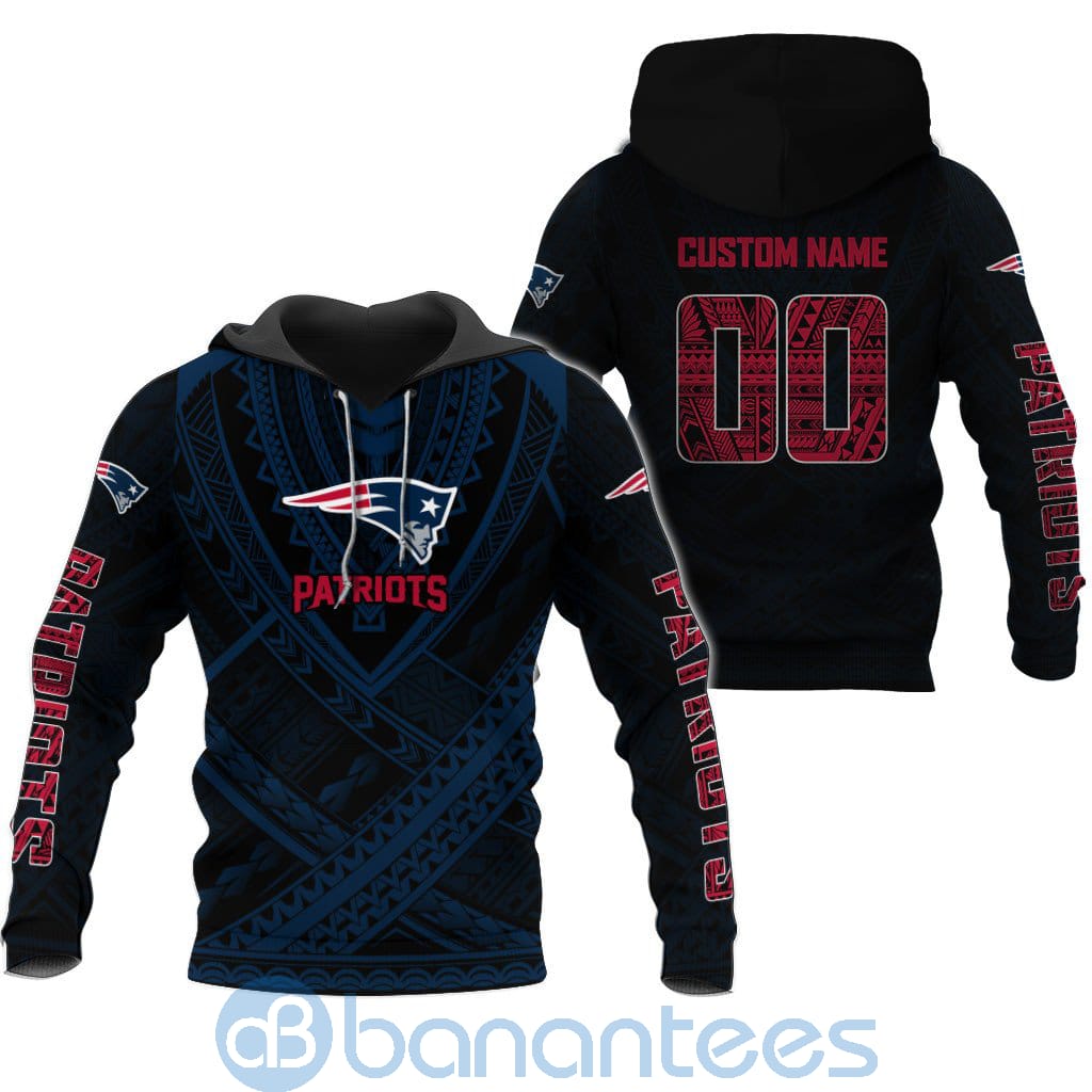 New England Patriots NFL Team Logo Polynesian Pattern Custom Name Number 3D All Over Printed Shirt