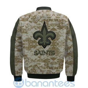 New Orleans Saints American Football Team Logo Camouflage Custom Name Bomber Jacket Product Photo