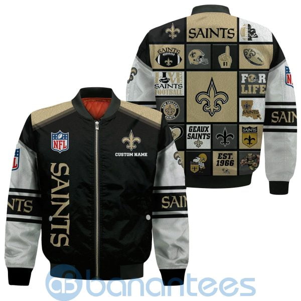 New Orleans Saints Custom Name Bomber Jacket Product Photo