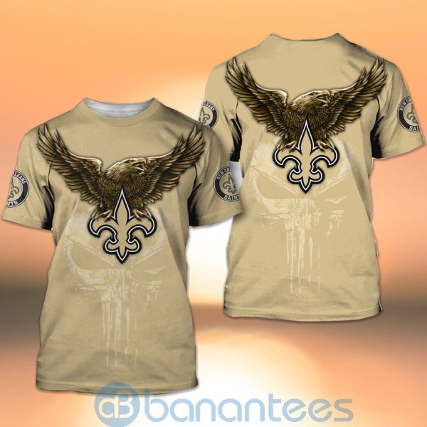 New Orleans Saints NFL Logo Eagle Skull 3D All Over Printed Shirt Product Photo