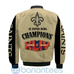 New Orleans Saints Super Bowl Champions Custom Name Number Bomber Jacket Product Photo