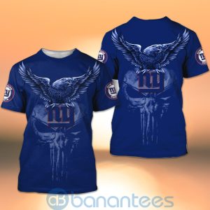 New York Giants NFL Logo Eagle Skull 3D All Over Printed Shirt Product Photo