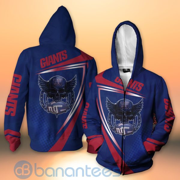 New York Giants NFL Skull American Football Sporty Design 3D All Over Printed Shirt Product Photo