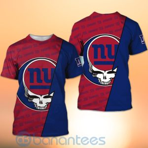 New York Giants NFL Team Logo Grateful Dead Design 3D All Over Printed Shirt Product Photo