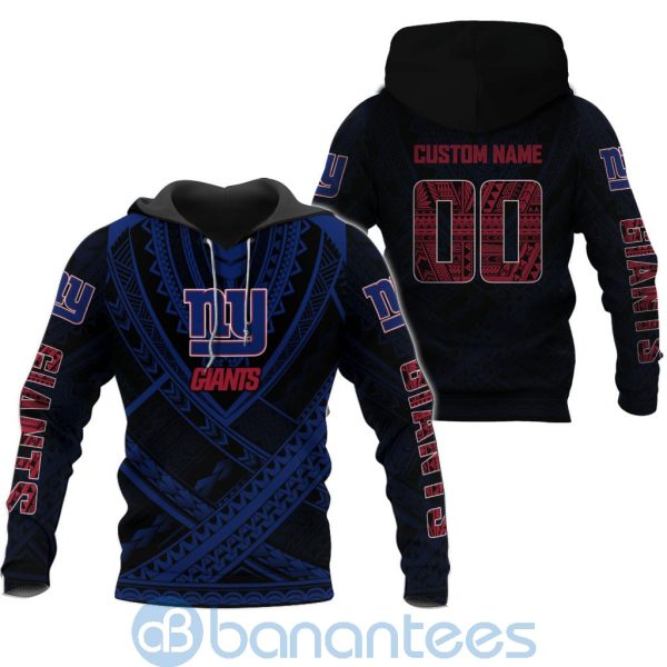 New York Giants NFL Team Logo Polynesian Pattern Custom Name Number 3D All Over Printed Shirt Product Photo