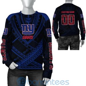 New York Giants NFL Team Logo Polynesian Pattern Custom Name Number 3D All Over Printed Shirt Product Photo