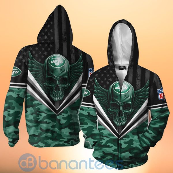 New York Jets Skull Wings 3D All Over Printed Shirt Product Photo