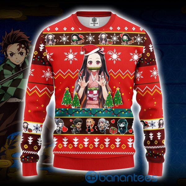 Nezuko Kamado Demon Slayer Anime Ugly Christmas Sweater All Over Printed Shirt Product Photo