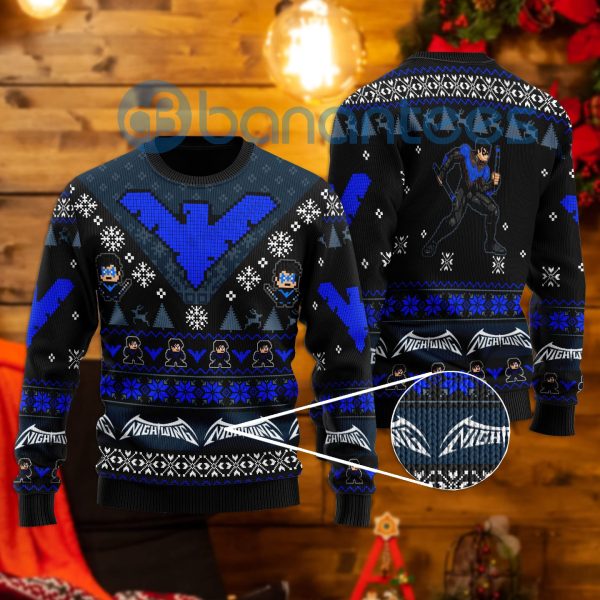 Nightwing All Over Printed Ugly Christmas Sweater Product Photo