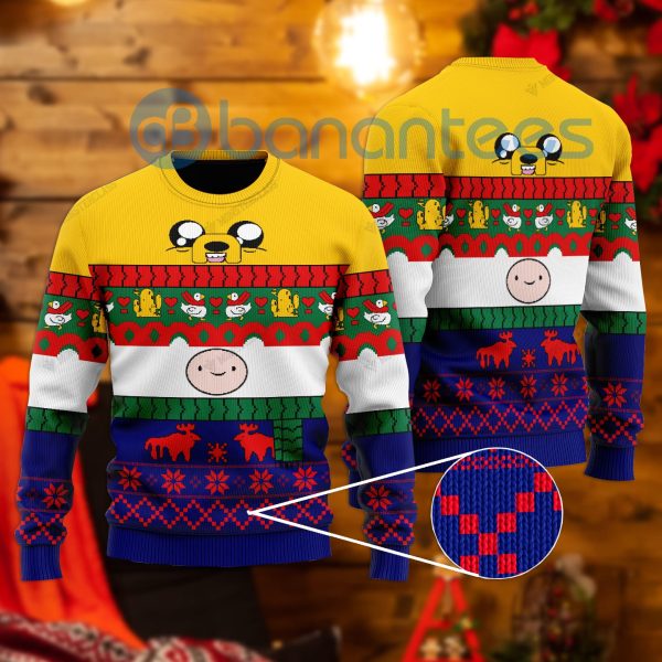 Official Adenture Time Finn and Jake All Over Printed Ugly Christmas Sweaters Product Photo