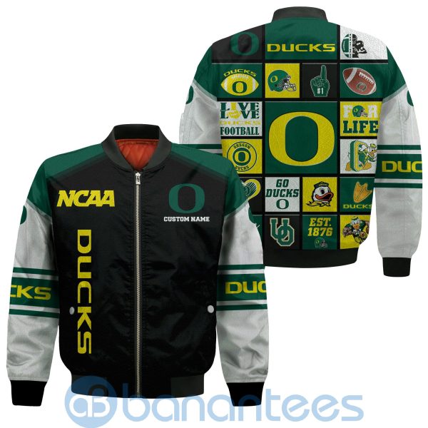 Oregon Ducks Custom Name Bomber Jacket Product Photo