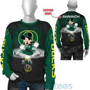 Oregon Ducks Disney Mickey Mouse In Water Custom Name 3D All Over Printed Shirt Product Photo