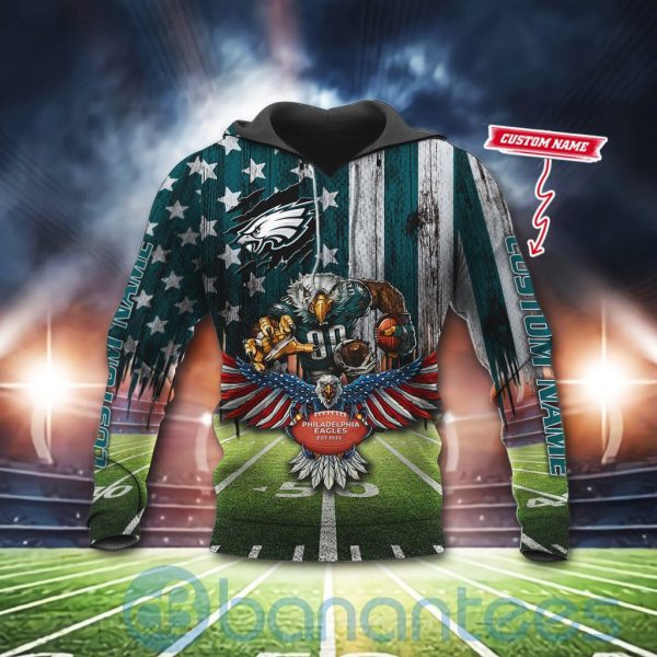 Philadelphia Eagles Mascot Eagle Custom Name 3D All Over Printed Shirt Product Photo