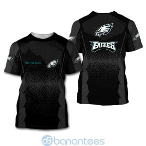 Philadelphia Eagles NFL Football Team Custom Name Black 3D All Over Printed Shirt Product Photo