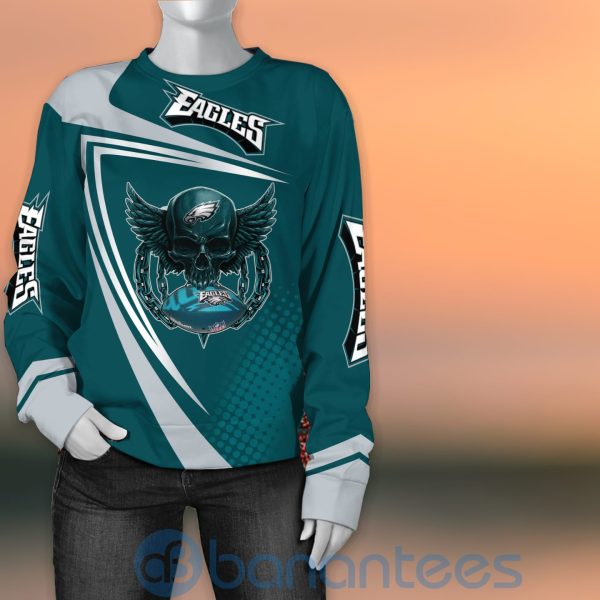 Philadelphia Eagles NFL Skull American Football Sporty Design 3D All Over Printed Shirt Product Photo
