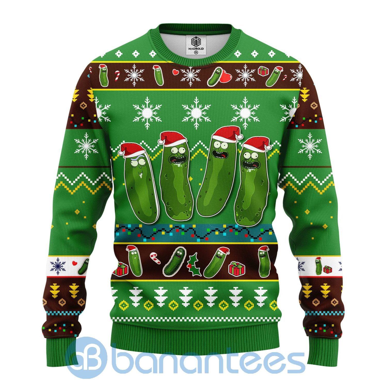 Pickle Rick Rick And Morty Best Gift Ugly Christmas 3D Sweater Green