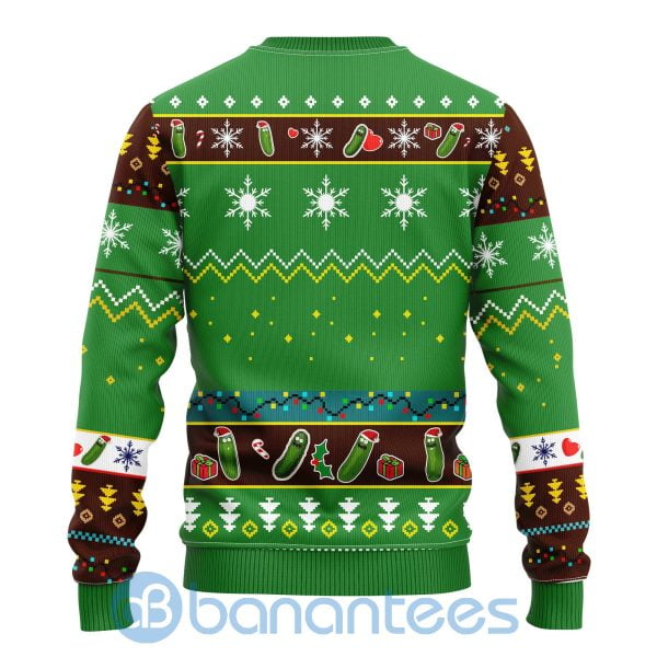 Pickle Rick Rick And Morty Candy Cane Green Ugly Christmas 3D Sweater Product Photo