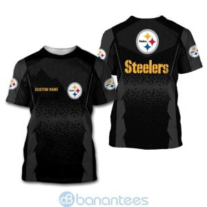 Pittsburgh Steelers NFL Football Team Custom Name Black 3D All Over Printed Shirt Product Photo