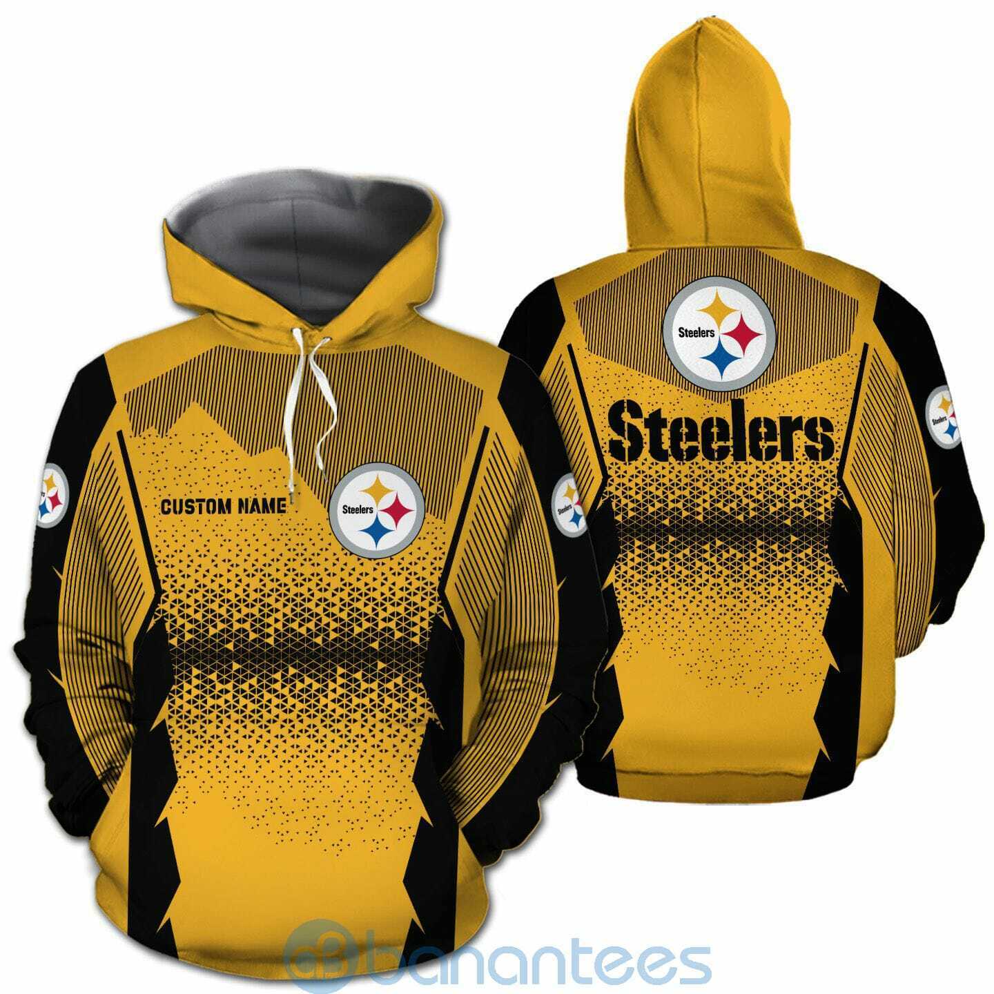 Pittsburgh Steelers NFL Football Team Custom Name Yellow 3D All Over Printed Shirt