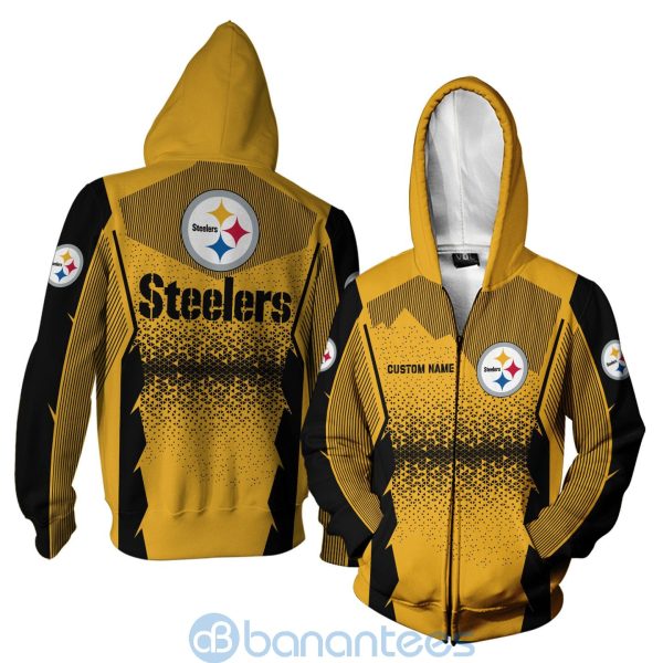 Pittsburgh Steelers NFL Football Team Custom Name Yellow 3D All Over Printed Shirt Product Photo