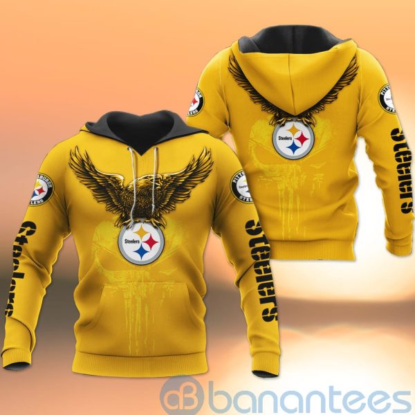 Pittsburgh Steelers NFL Logo Eagle Skull 3D All Over Printed Shirt Product Photo