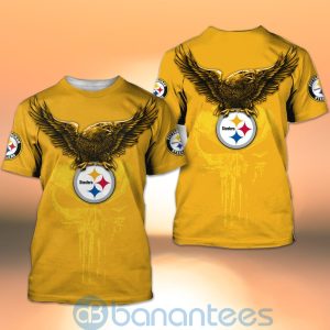 Pittsburgh Steelers NFL Logo Eagle Skull 3D All Over Printed Shirt Product Photo