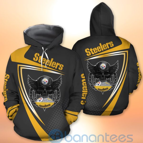 Pittsburgh Steelers NFL Skull American Football Sporty Design 3D All Over Printed Shirt Product Photo