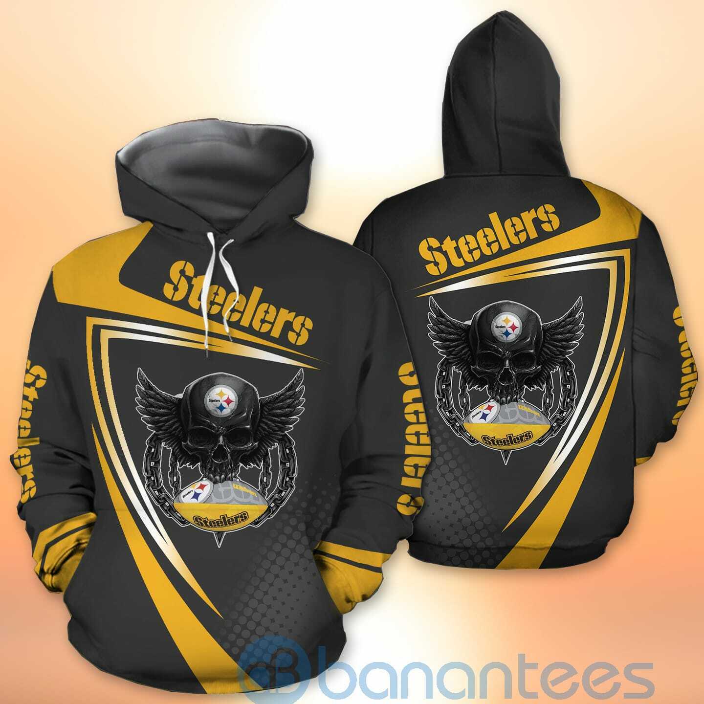 Pittsburgh Steelers NFL Skull American Football Sporty Design 3D All Over Printed Shirt
