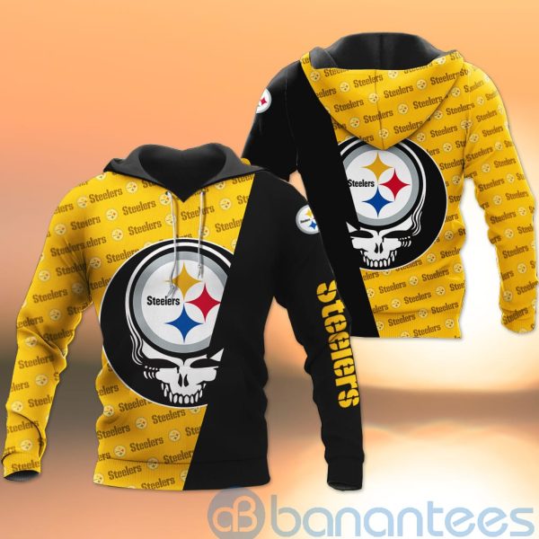 Pittsburgh Steelers NFL Team Logo Grateful Dead Design 3D All Over Printed Shirt Product Photo