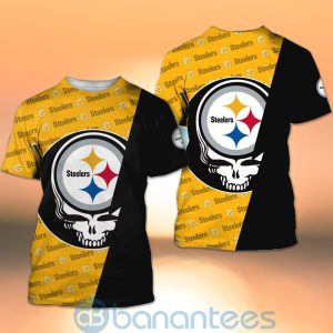 Pittsburgh Steelers NFL Team Logo Grateful Dead Design 3D All Over Printed Shirt Product Photo