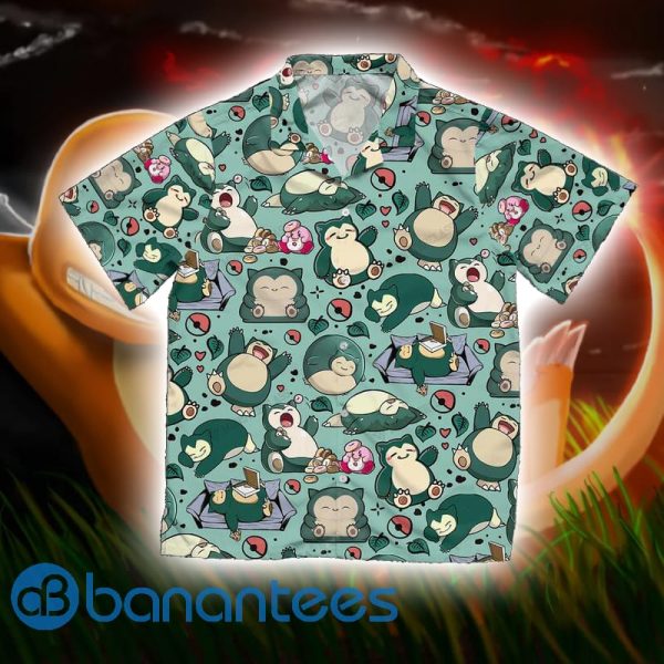 Pokemon Snorlax Short Sleeves Hawaiian Shirt Summer Shirt Product Photo