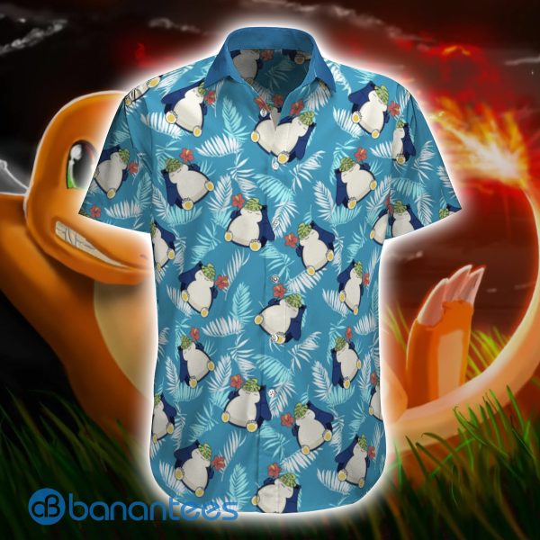 Pokemon Snorlax Tropical Beach Short Sleeves Hawaiian Shirt Summer Shirt Product Photo