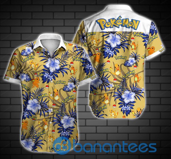 Pokemon Tropical Flowers And Leaves Pattern Summer Holiday Hawaiian Shirt Product Photo