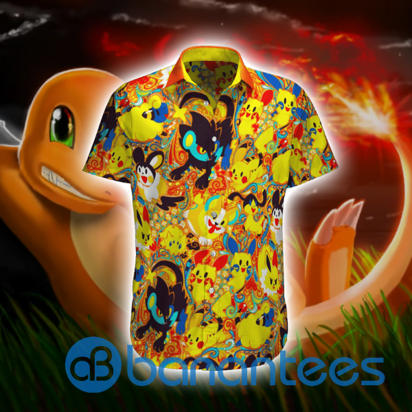 Pokemon Yellow Color Hawaiian Summer Holiday Shirt Product Photo