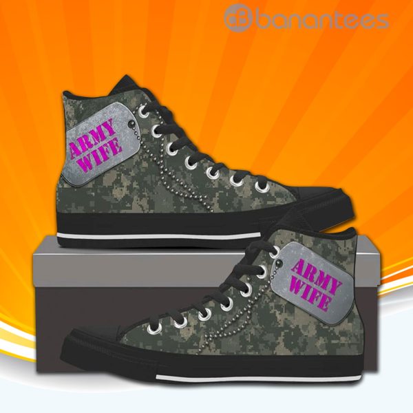 Proud Army Wife High Top Canvas Shoes Sneakers For Men And Women Product Photo