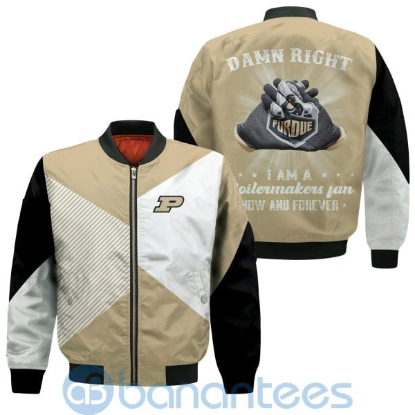Purdue Boilermakers Damn Right I Am Boilermakers Fan Now And Forever Bomber Jacket Product Photo