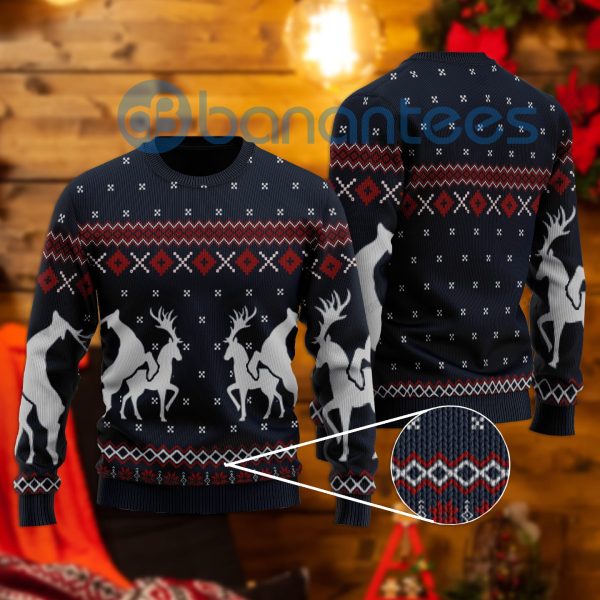 Reindeer Funny Ugly All Over Printed Ugly Christmas Sweaters Product Photo
