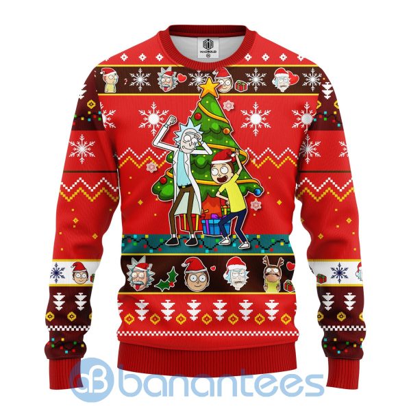Rick And Morty Dancing Noel Gift Red Ugly Christmas 3D Sweater Product Photo