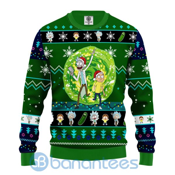 Rick And Morty Funny Gift Green Ugly Christmas 3D Sweater Product Photo