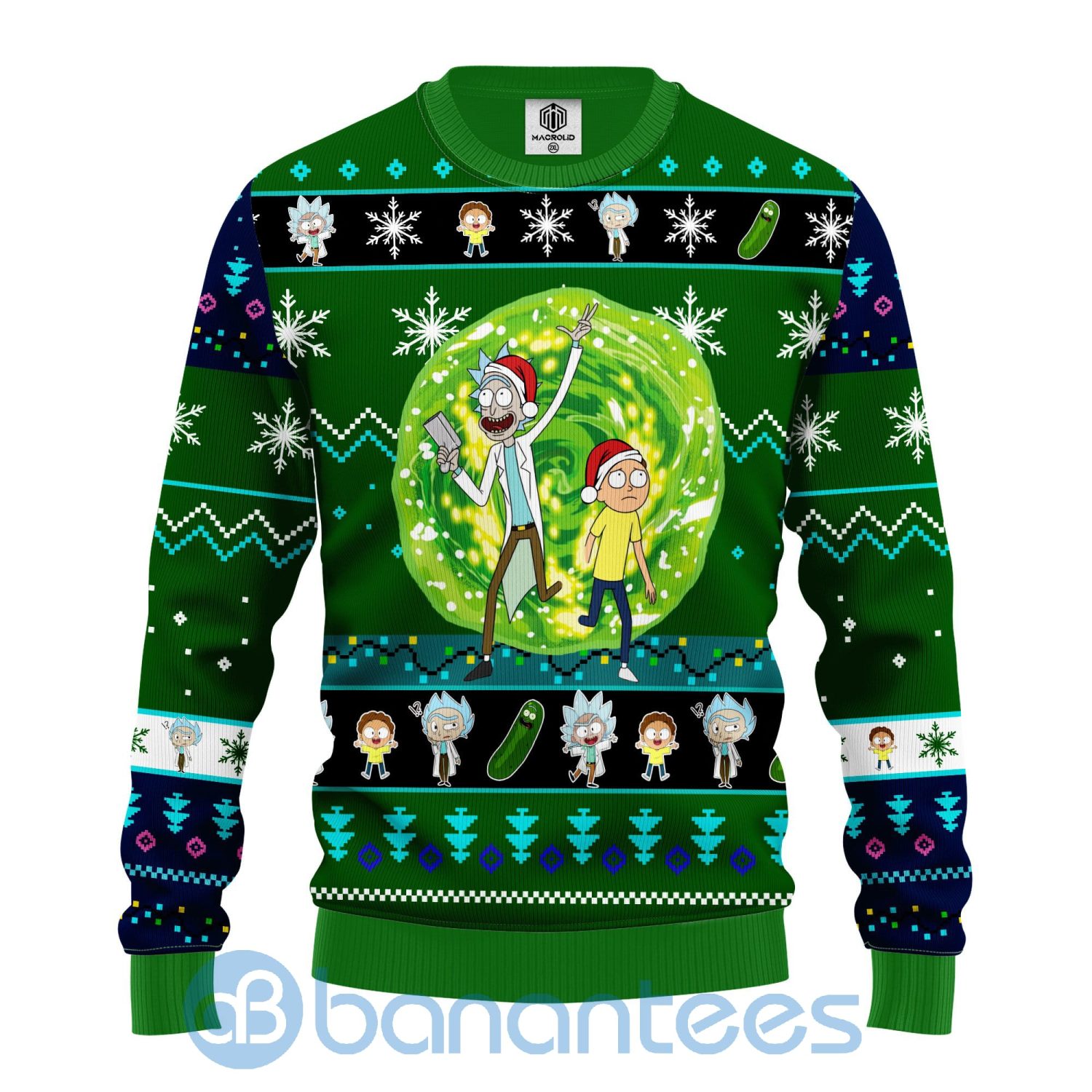 Rick And Morty Funny Gift Green Ugly Christmas 3D Sweater