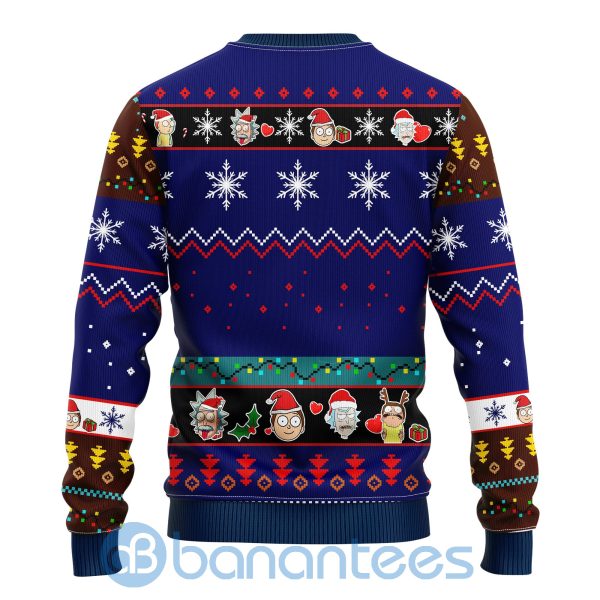 Rick And Morty Noel Gift Blue Ugly Christmas 3D Sweater Product Photo