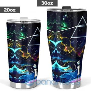 Rick And Morty Pink Floyd Dark Side Of The Moon Galaxy Blue Tumbler Product Photo