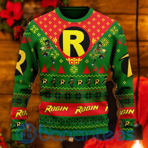 Robin Dc Comics All Over Printed Ugly Christmas Sweater Product Photo