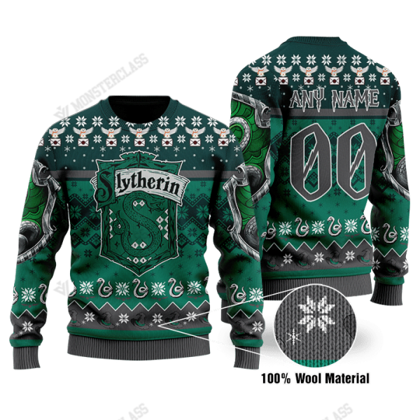 Slytherin Through The Snow Christmas All Over Printed Ugly Christmas Sweater Product Photo