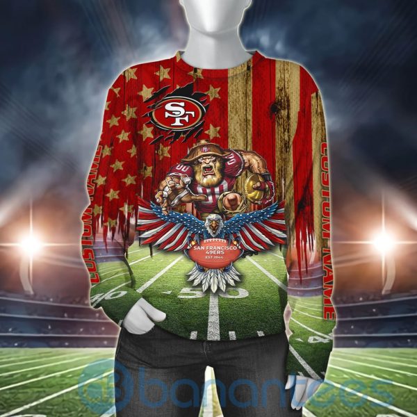 San Francisco 49ers Mascot Eagle Custom Name 3D All Over Printed Shirt Product Photo