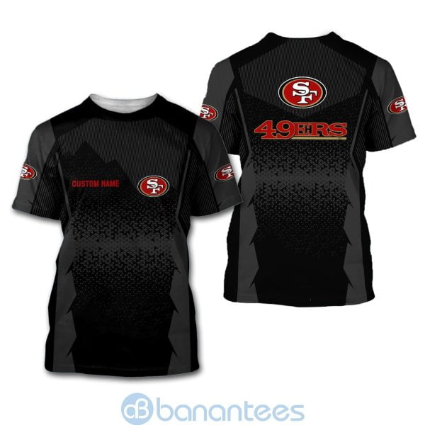 San Francisco 49ers NFL Football Team Custom Name Black 3D All Over Printed Shirt Product Photo
