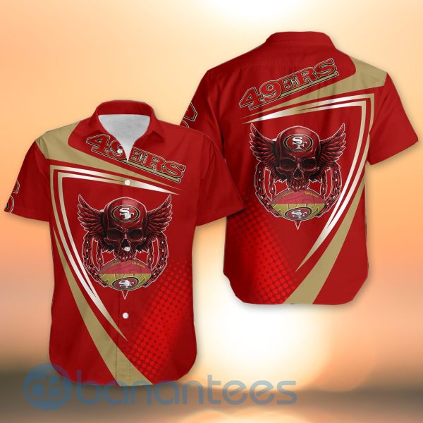 San Francisco 49ers NFL Skull American Football Sporty Design 3D All Over Printed Shirt Product Photo